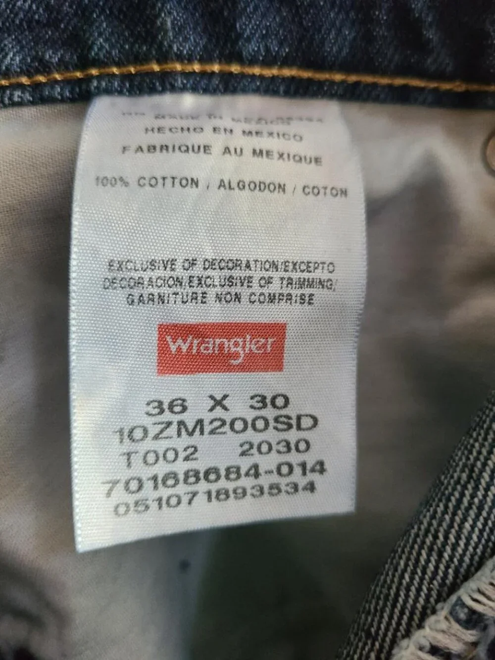 NWOT Mens Wrangler Authentics 5 Pocket Dark Blue Cotton Straight Leg Jeans 36x30